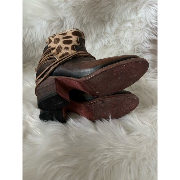 FREEBIRD By Steven Casey Ankle Booties Brown Leopard Boots 6 - Picture 10 of 12